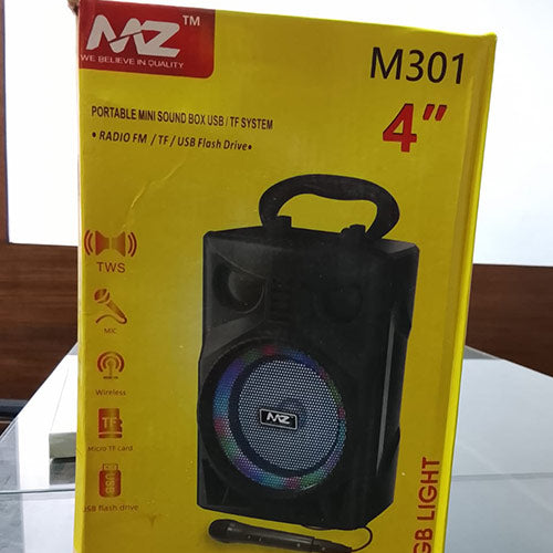 MZ M301 Portable Mini Sound Box – 4” Wireless Speaker with Mic