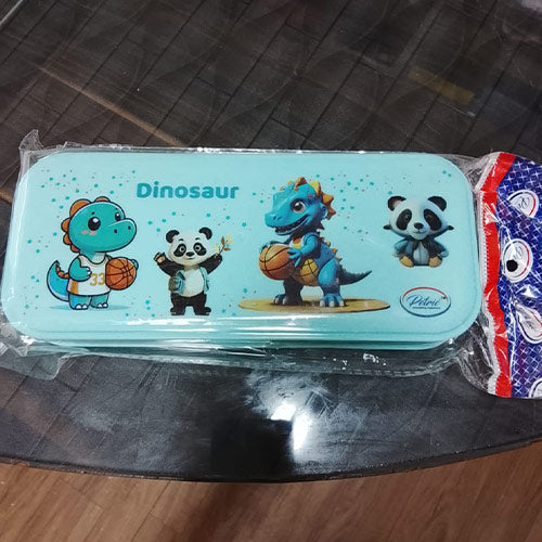 Kids Dinosaur & Panda Pencil Box – Durable Cartoon Stationery Case | Hiwza Enterprises